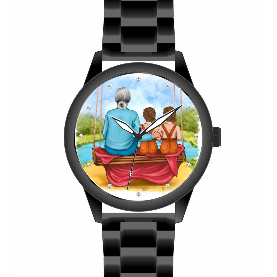 Oma mit Enkeln | Personalisierte Armbanduhr (Unterschiedliche Uhr-Modelle wählbar!)