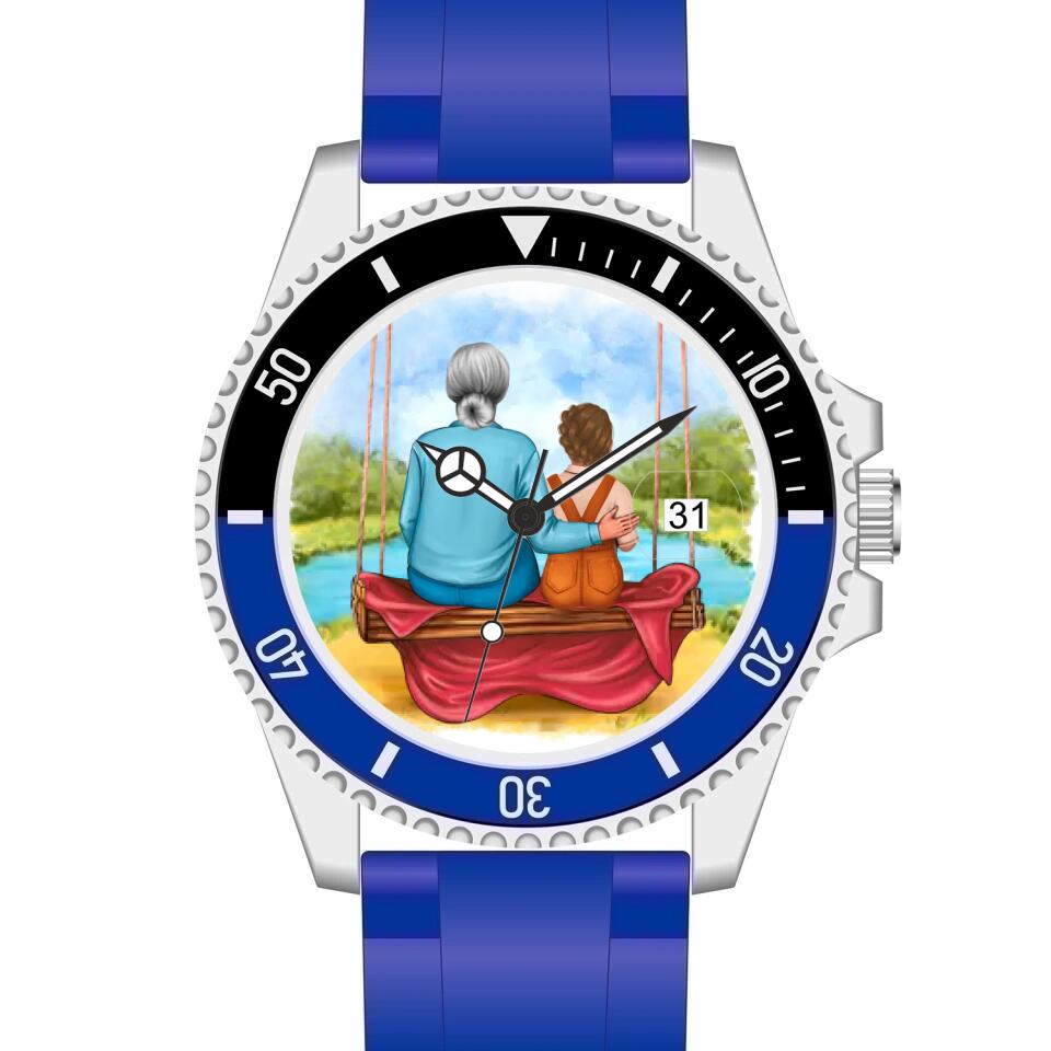 Oma mit Enkelin | Personalisierte Armbanduhr (Unterschiedliche Uhr-Modelle wählbar!)