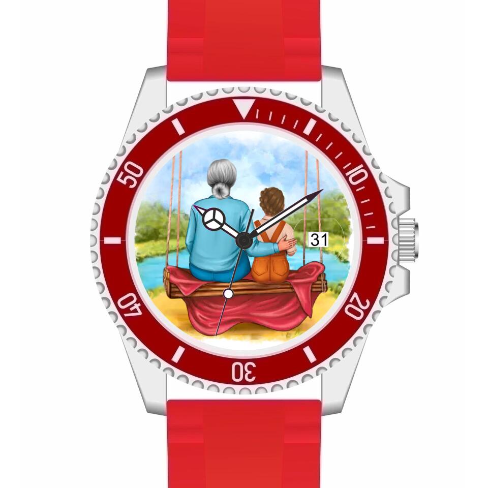 Oma mit Enkelin | Personalisierte Armbanduhr (Unterschiedliche Uhr-Modelle wählbar!)