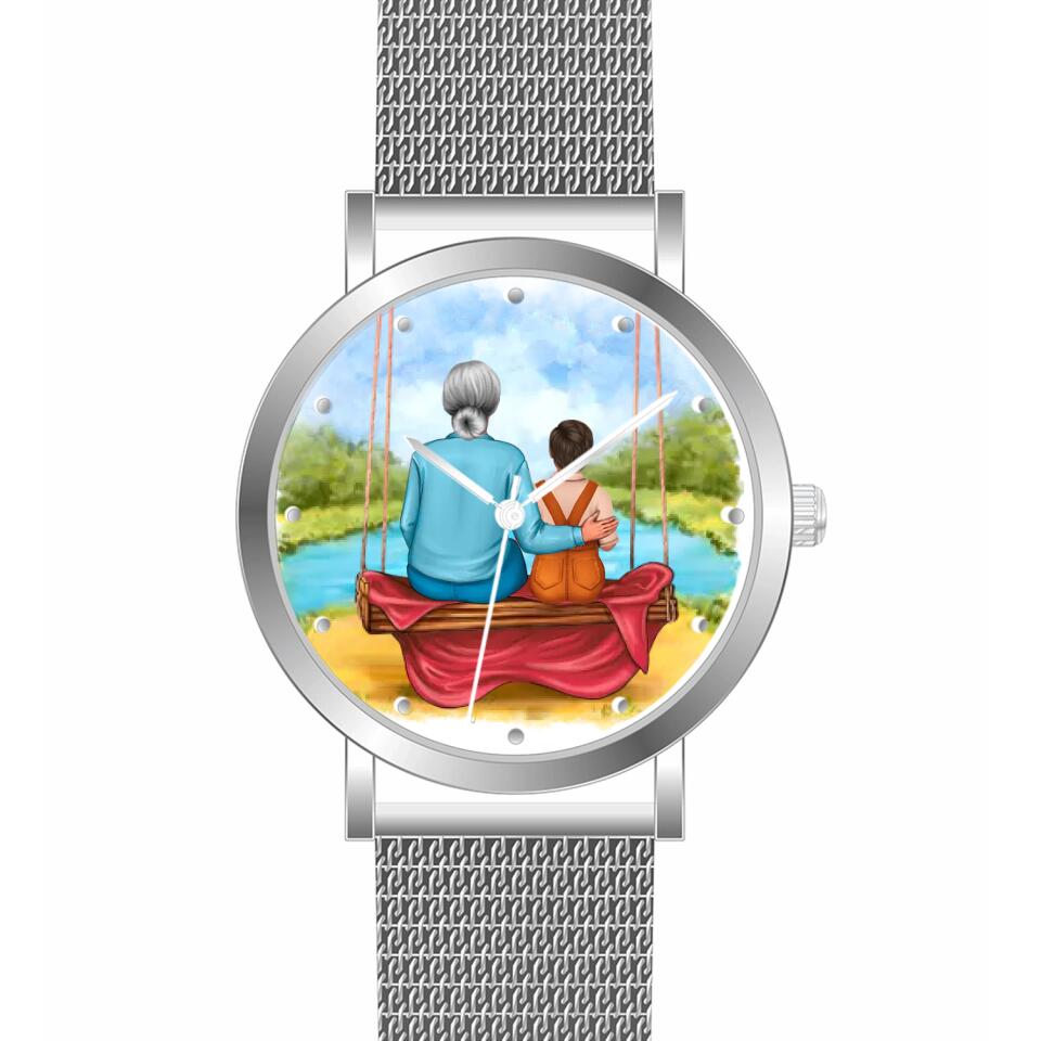 Oma mit Enkel | Personalisierte Armbanduhr (Unterschiedliche Uhr-Modelle wählbar!)