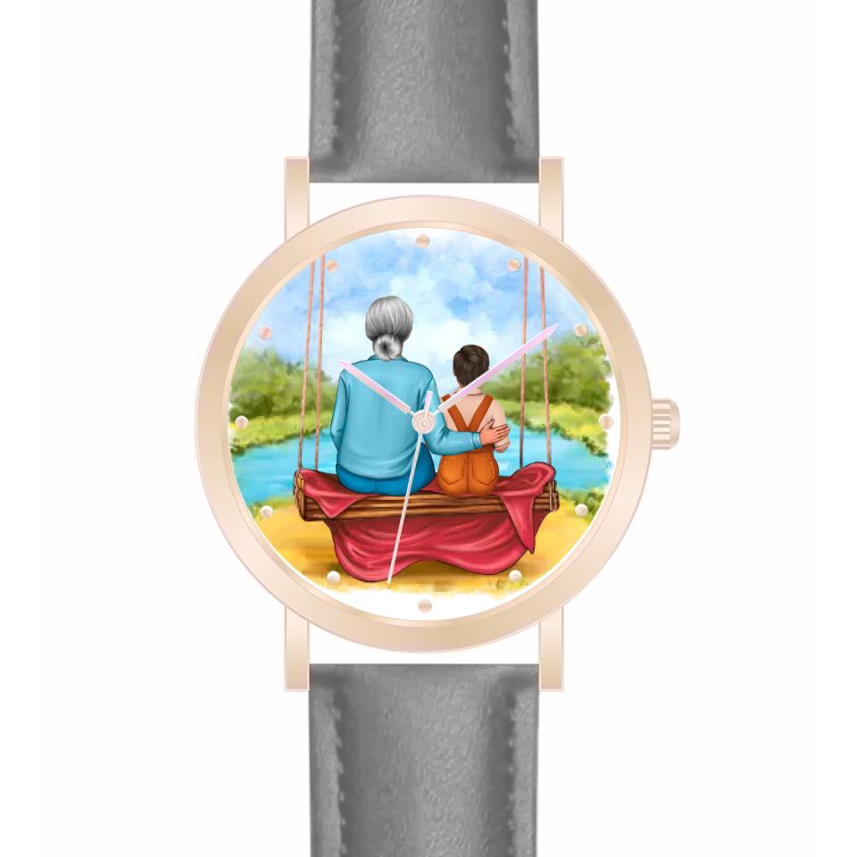 Oma mit Enkel | Personalisierte Armbanduhr (Unterschiedliche Uhr-Modelle wählbar!)