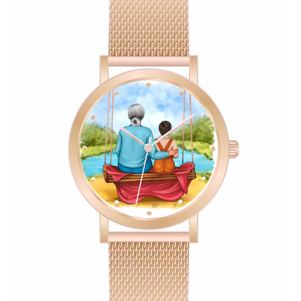 Oma mit Enkel | Personalisierte Armbanduhr (Unterschiedliche Uhr-Modelle wählbar!)