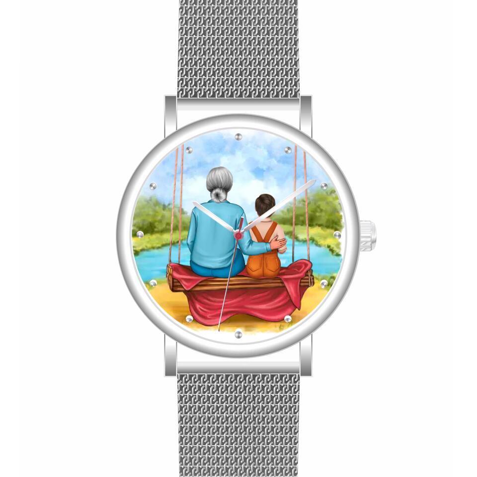Oma mit Enkel | Personalisierte Armbanduhr (Unterschiedliche Uhr-Modelle wählbar!)