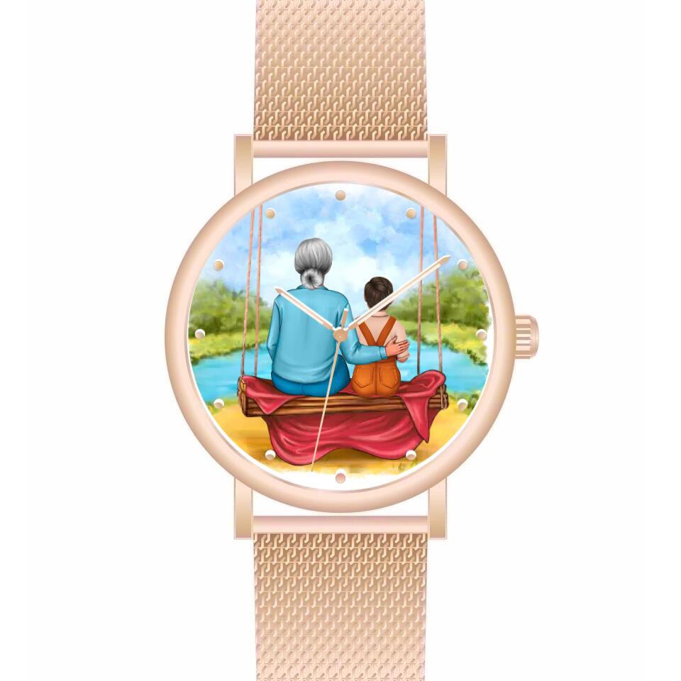 Oma mit Enkel | Personalisierte Armbanduhr (Unterschiedliche Uhr-Modelle wählbar!)