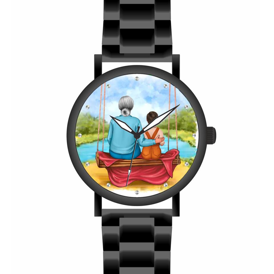 Oma mit Enkel | Personalisierte Armbanduhr (Unterschiedliche Uhr-Modelle wählbar!)