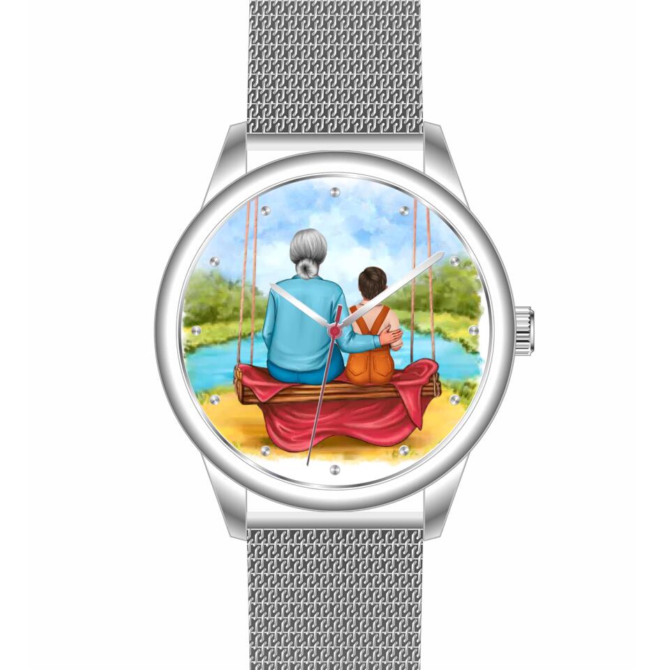 Oma mit Enkel | Personalisierte Armbanduhr (Unterschiedliche Uhr-Modelle wählbar!)
