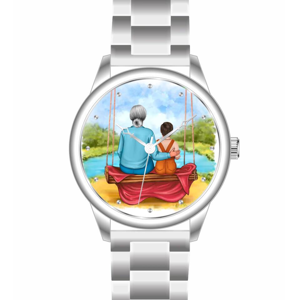 Oma mit Enkel | Personalisierte Armbanduhr (Unterschiedliche Uhr-Modelle wählbar!)