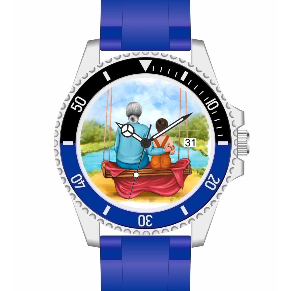 Oma mit Enkel | Personalisierte Armbanduhr (Unterschiedliche Uhr-Modelle wählbar!)
