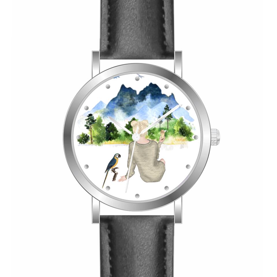Tierfreunde - Vögel (1 Vogel) | Personalisierte Armbanduhr (Unterschiedliche Uhr-Modelle wählbar!