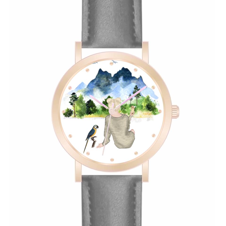 Tierfreunde - Vögel (1 Vogel) | Personalisierte Armbanduhr (Unterschiedliche Uhr-Modelle wählbar!