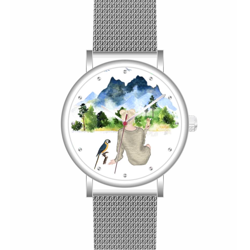 Tierfreunde - Vögel (1 Vogel) | Personalisierte Armbanduhr (Unterschiedliche Uhr-Modelle wählbar!