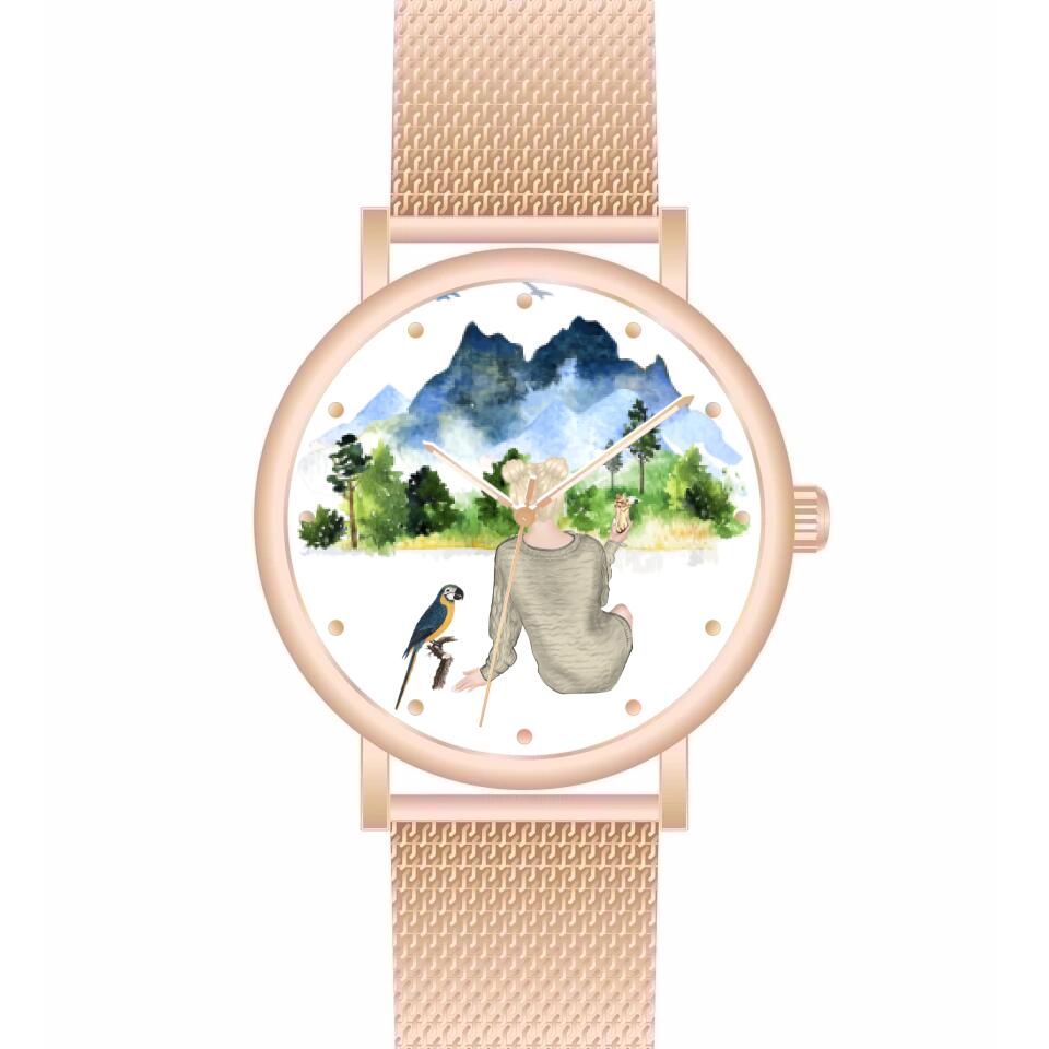 Tierfreunde - Vögel (1 Vogel) | Personalisierte Armbanduhr (Unterschiedliche Uhr-Modelle wählbar!