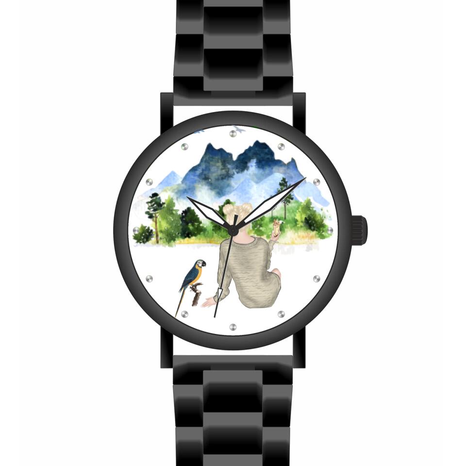 Tierfreunde - Vögel (1 Vogel) | Personalisierte Armbanduhr (Unterschiedliche Uhr-Modelle wählbar!