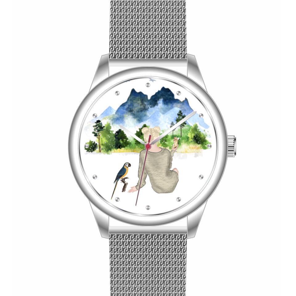 Tierfreunde - Vögel (1 Vogel) | Personalisierte Armbanduhr (Unterschiedliche Uhr-Modelle wählbar!