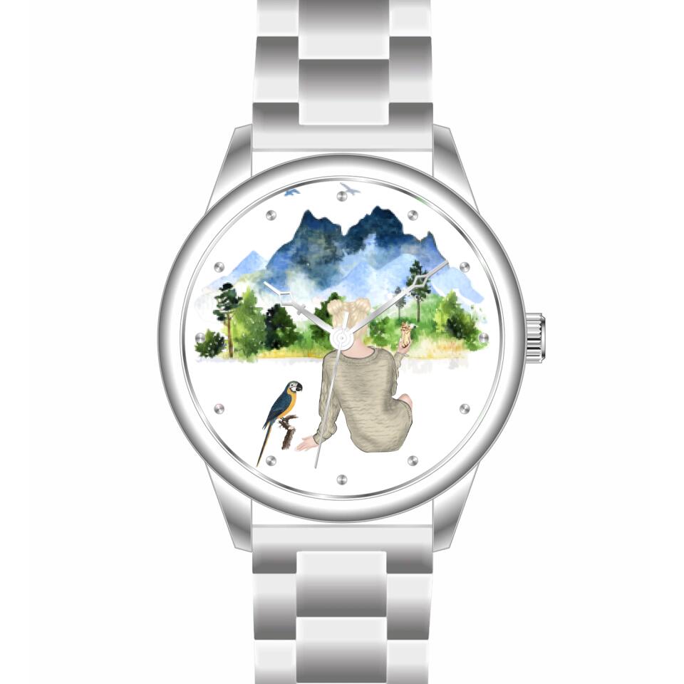 Tierfreunde - Vögel (1 Vogel) | Personalisierte Armbanduhr (Unterschiedliche Uhr-Modelle wählbar!