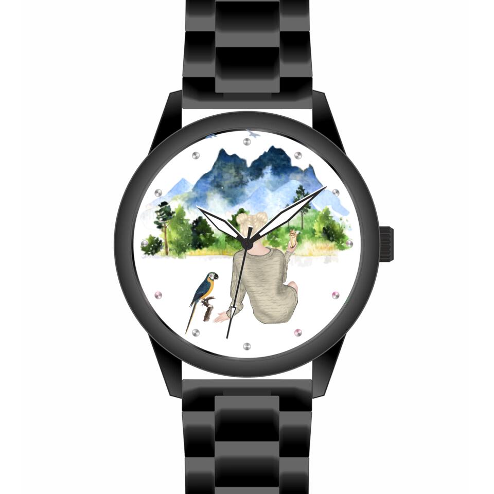 Tierfreunde - Vögel (1 Vogel) | Personalisierte Armbanduhr (Unterschiedliche Uhr-Modelle wählbar!
