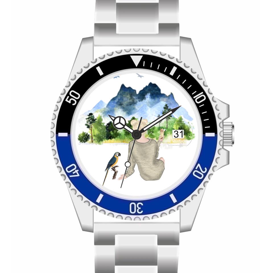 Tierfreunde - Vögel (1 Vogel) | Personalisierte Armbanduhr (Unterschiedliche Uhr-Modelle wählbar!