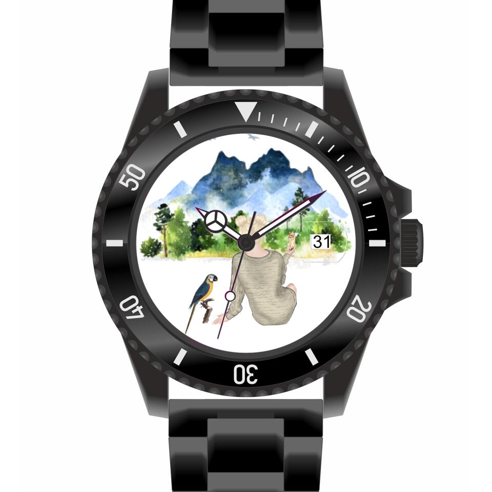Tierfreunde - Vögel (1 Vogel) | Personalisierte Armbanduhr (Unterschiedliche Uhr-Modelle wählbar!