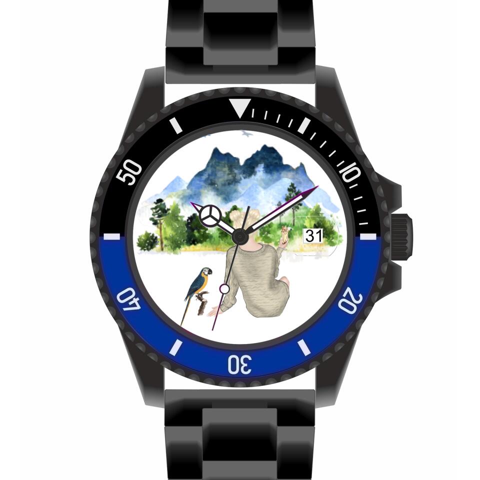 Tierfreunde - Vögel (1 Vogel) | Personalisierte Armbanduhr (Unterschiedliche Uhr-Modelle wählbar!