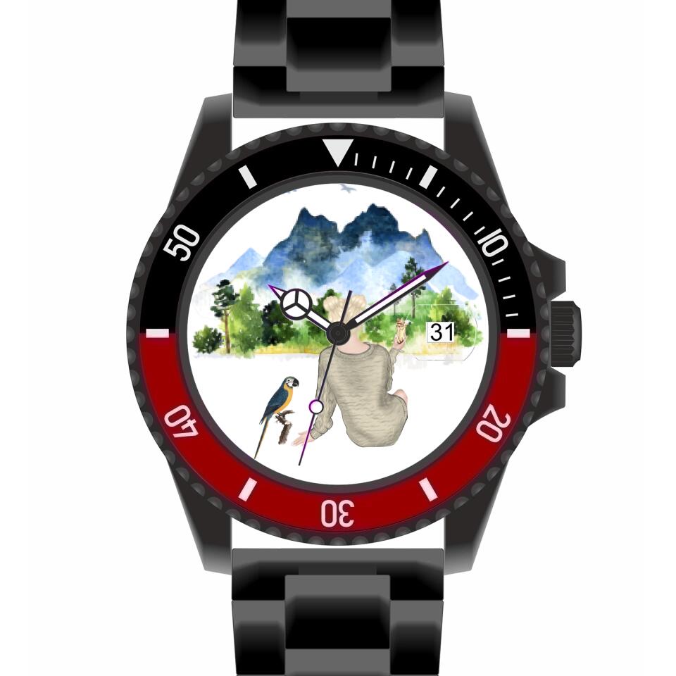 Tierfreunde - Vögel (1 Vogel) | Personalisierte Armbanduhr (Unterschiedliche Uhr-Modelle wählbar!