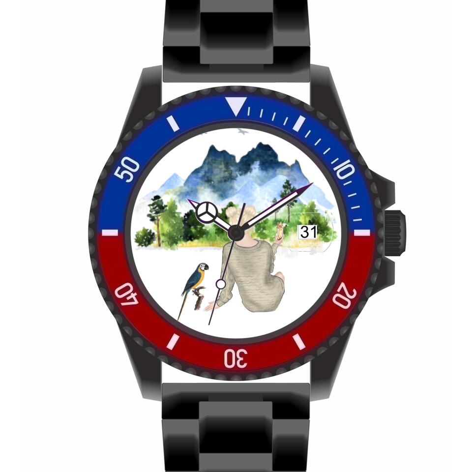 Tierfreunde - Vögel (1 Vogel) | Personalisierte Armbanduhr (Unterschiedliche Uhr-Modelle wählbar!