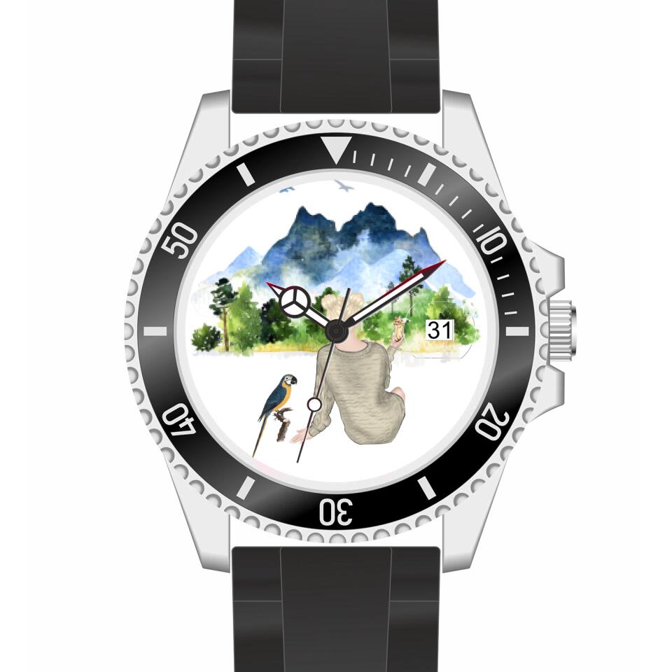 Tierfreunde - Vögel (1 Vogel) | Personalisierte Armbanduhr (Unterschiedliche Uhr-Modelle wählbar!