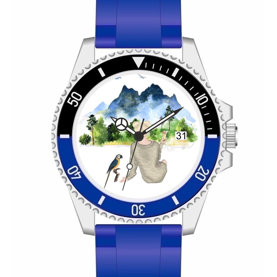 Tierfreunde - Vögel (1 Vogel) | Personalisierte Armbanduhr (Unterschiedliche Uhr-Modelle wählbar!