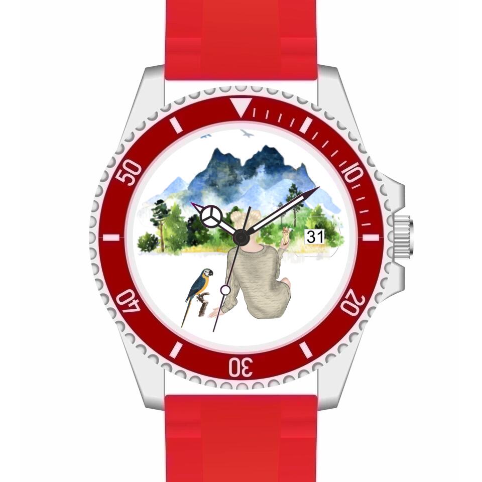 Tierfreunde - Vögel (1 Vogel) | Personalisierte Armbanduhr (Unterschiedliche Uhr-Modelle wählbar!