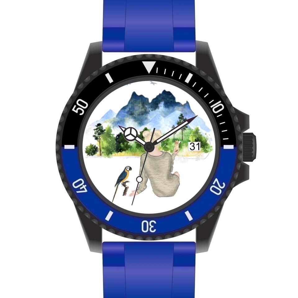 Tierfreunde - Vögel (1 Vogel) | Personalisierte Armbanduhr (Unterschiedliche Uhr-Modelle wählbar!