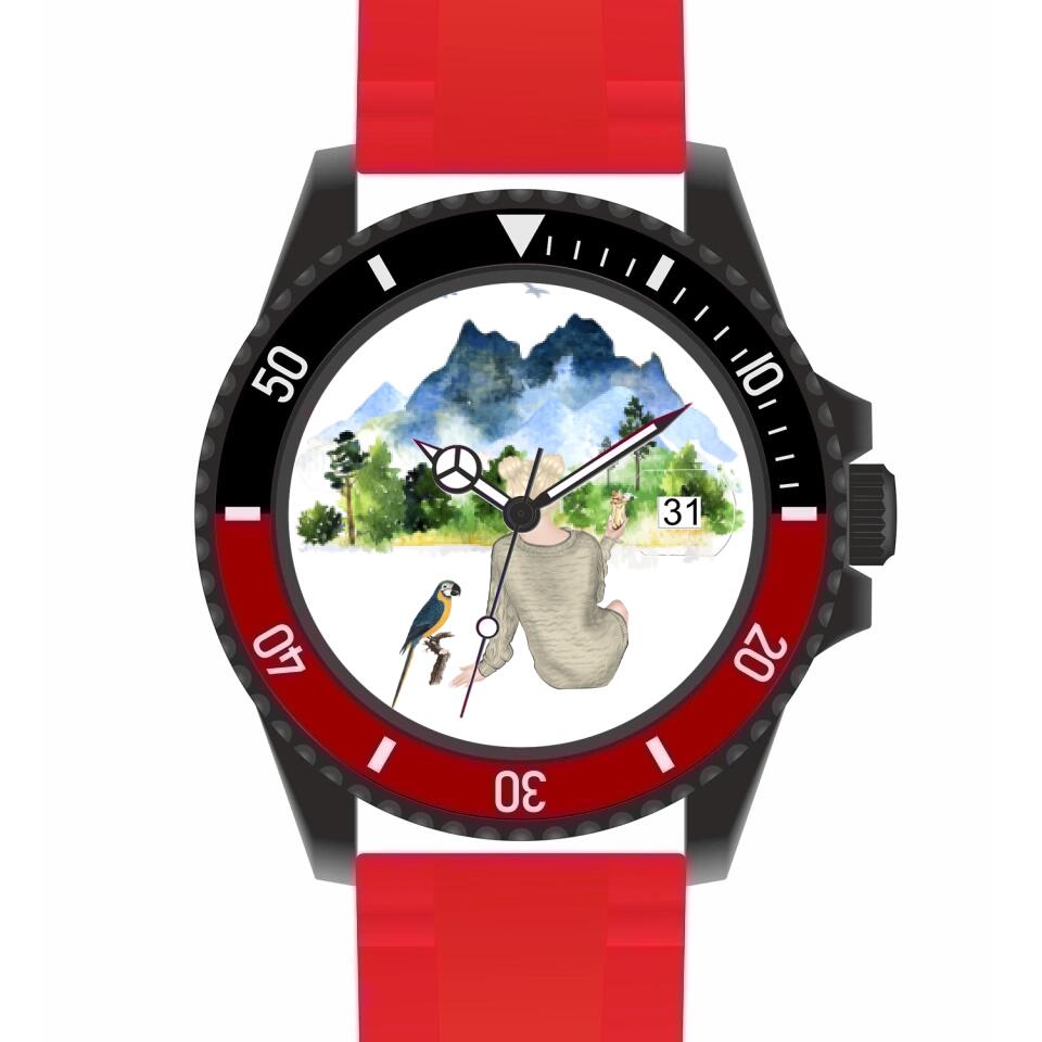 Tierfreunde - Vögel (1 Vogel) | Personalisierte Armbanduhr (Unterschiedliche Uhr-Modelle wählbar!