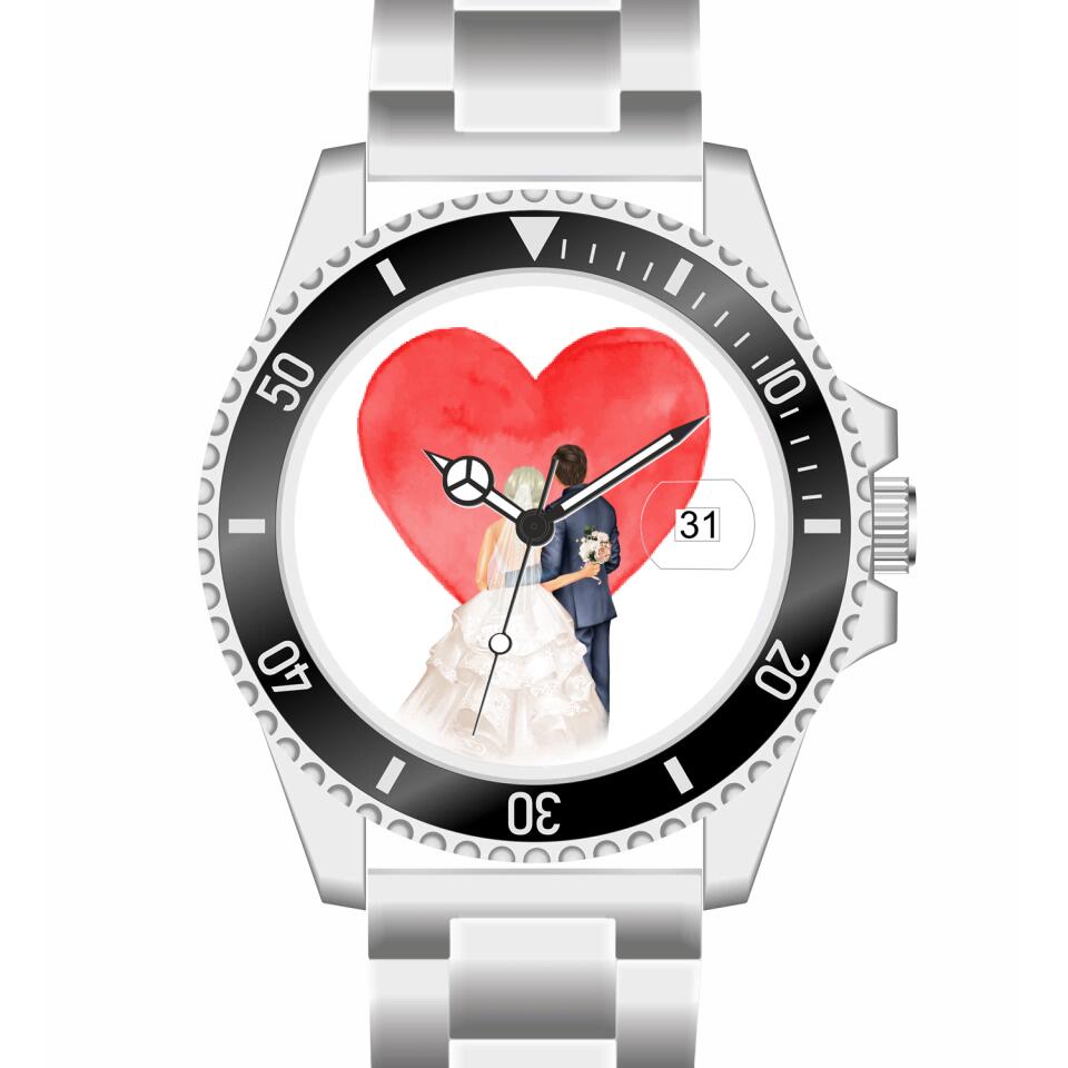 Hochzeit | Personalisierte Armbanduhr (Unterschiedliche Uhr-Modelle wählbar!