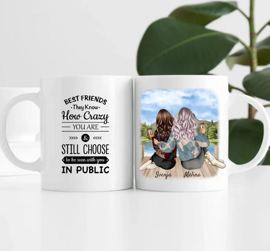 Beste Freundinnen (2 Personen) | Personalisierte Tasse