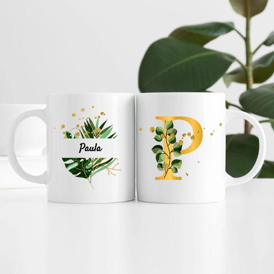 "Edel & Floral" Initialien & Namen | Personalisierte Tasse