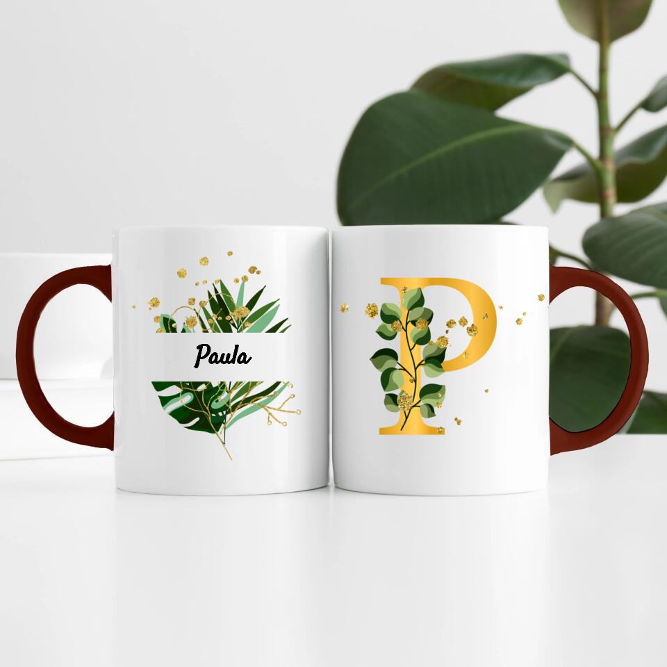 "Edel & Floral" Initialien & Namen | Personalisierte Tasse