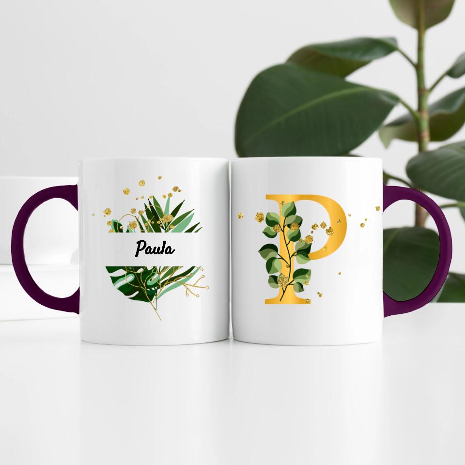 "Edel & Floral" Initialien & Namen | Personalisierte Tasse