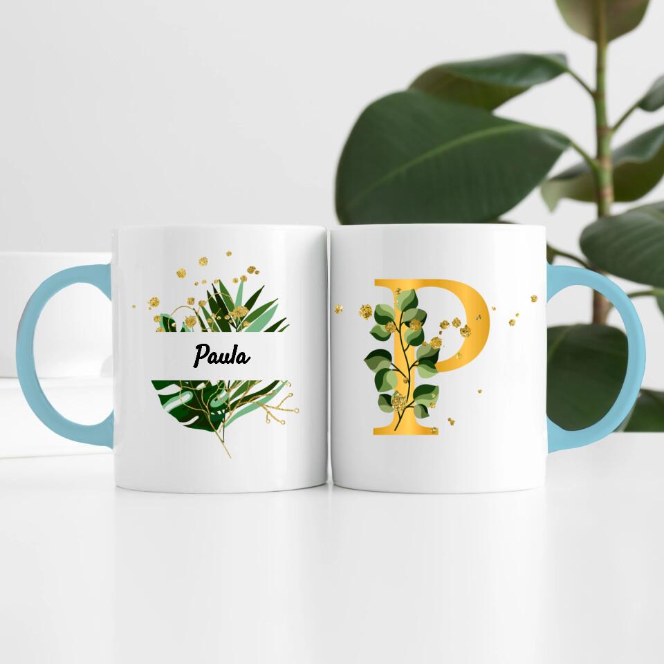 "Edel & Floral" Initialien & Namen | Personalisierte Tasse