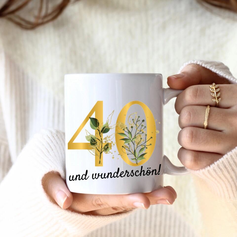 "Edel & Floral" Geburtstag | Personalisierte Tasse
