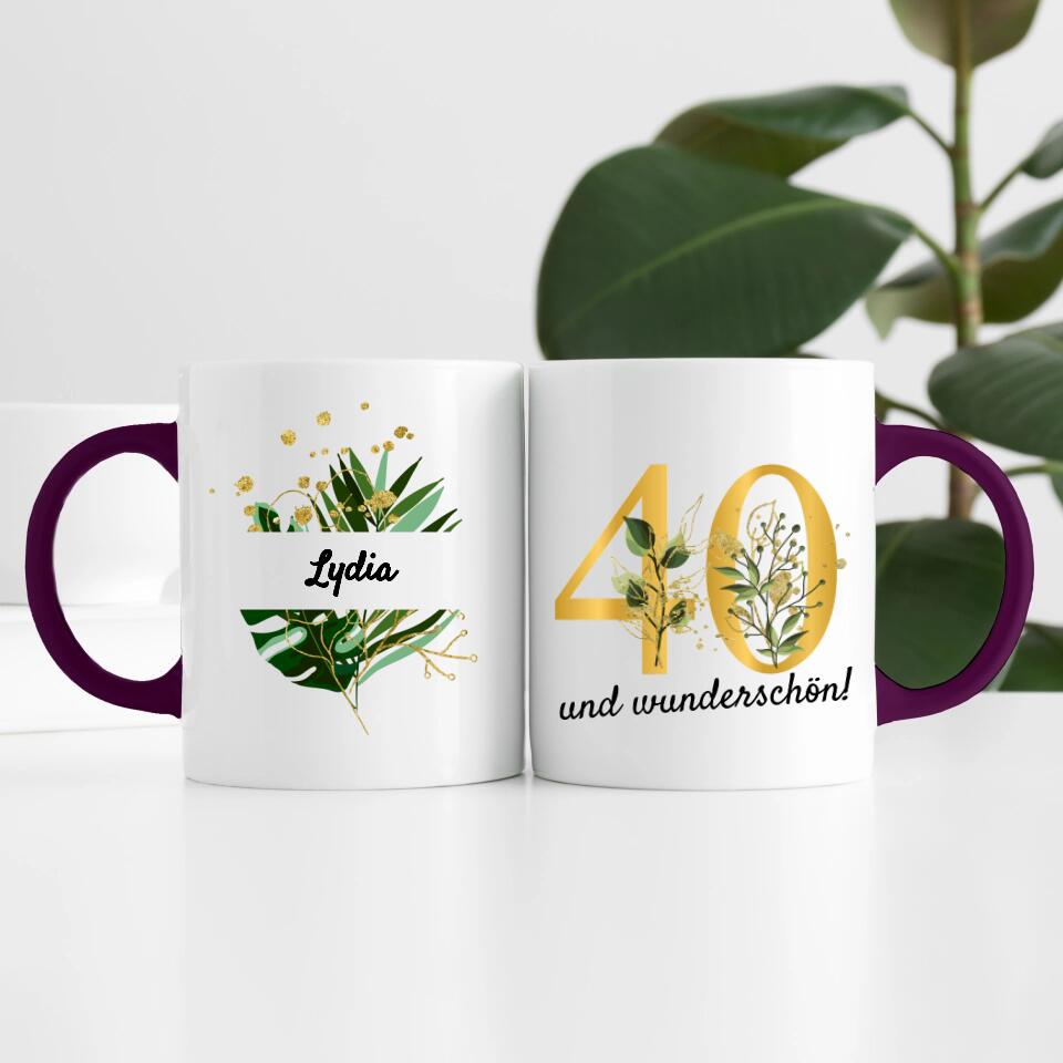 "Edel & Floral" Geburtstag | Personalisierte Tasse