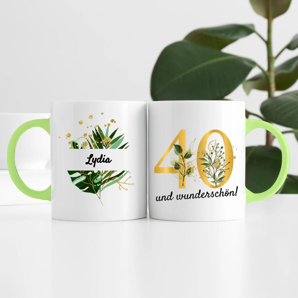 "Edel & Floral" Geburtstag | Personalisierte Tasse