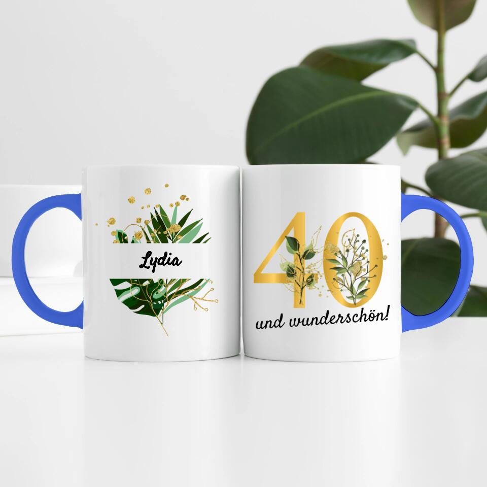 "Edel & Floral" Geburtstag | Personalisierte Tasse