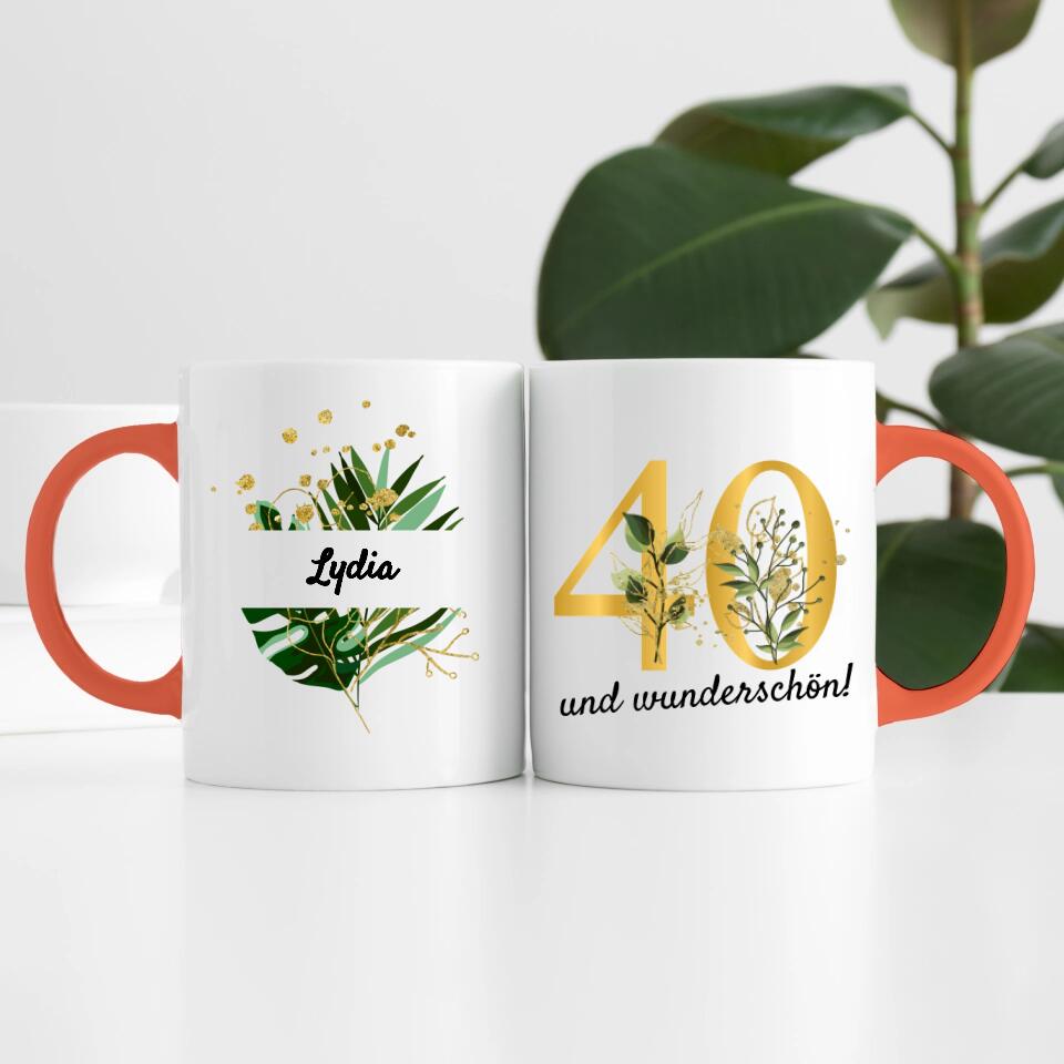 "Edel & Floral" Geburtstag | Personalisierte Tasse