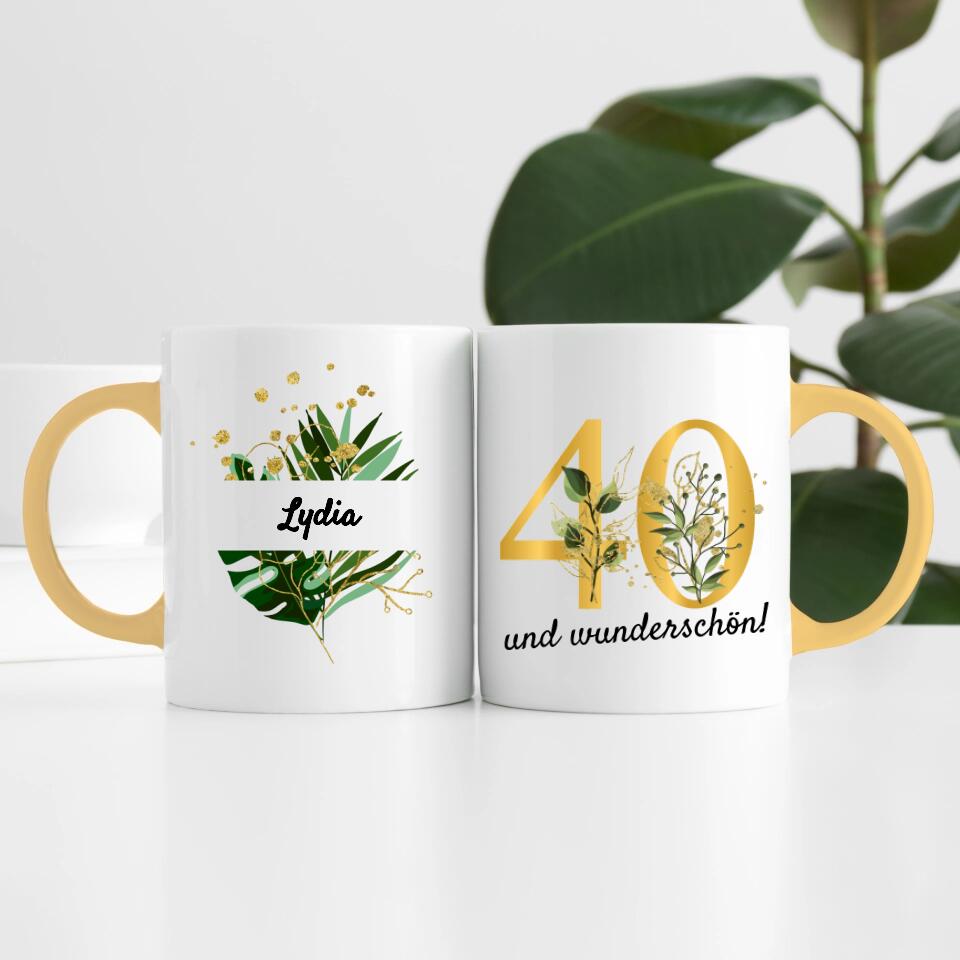 "Edel & Floral" Geburtstag | Personalisierte Tasse