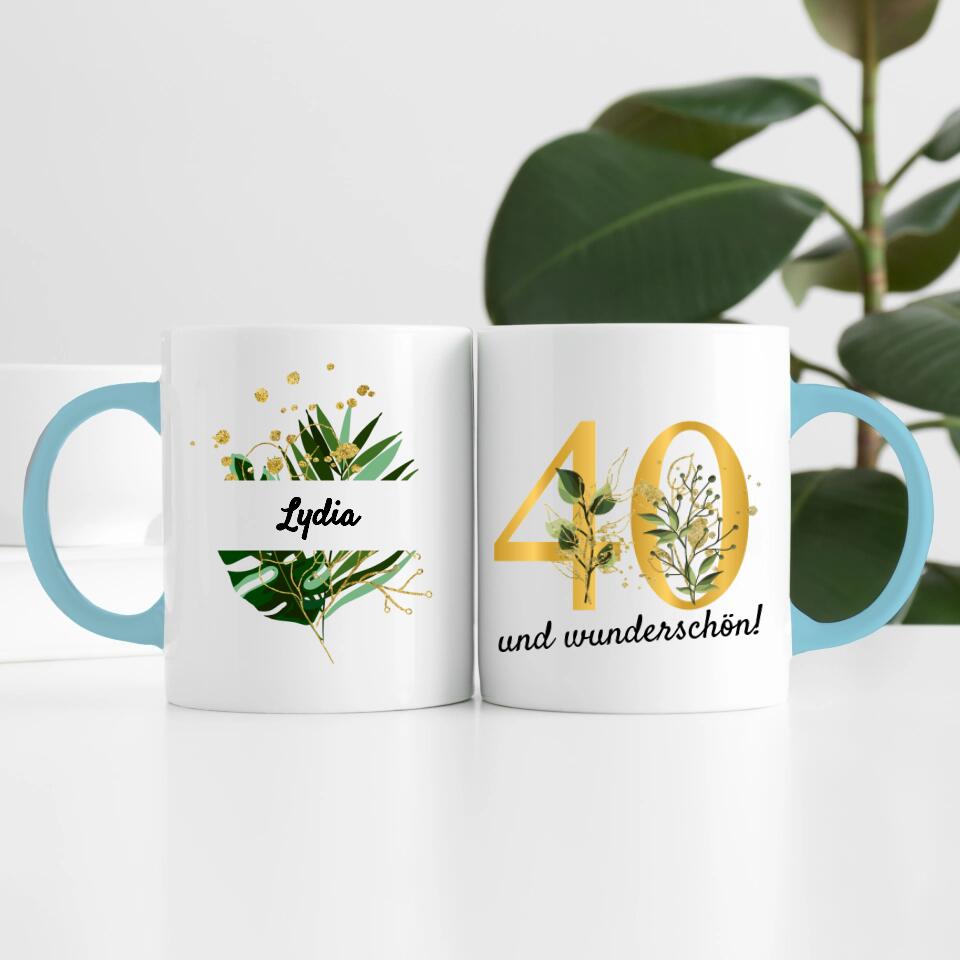 "Edel & Floral" Geburtstag | Personalisierte Tasse