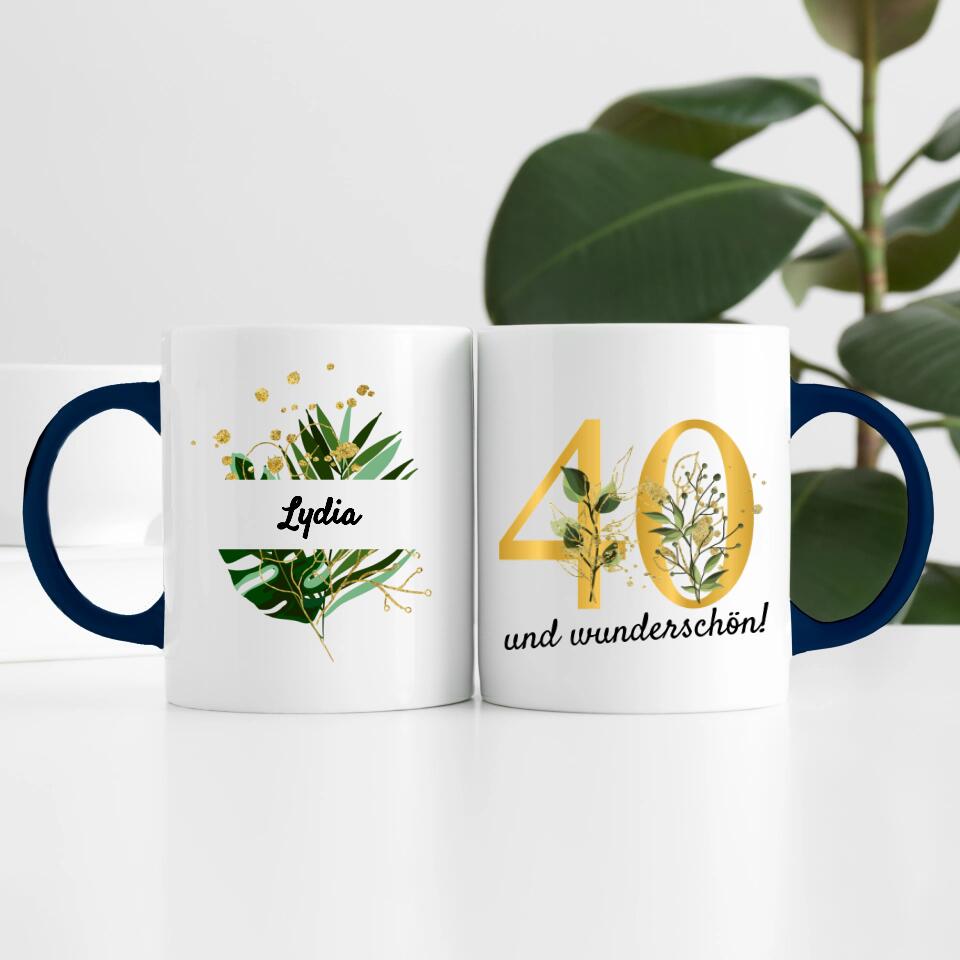 "Edel & Floral" Geburtstag | Personalisierte Tasse