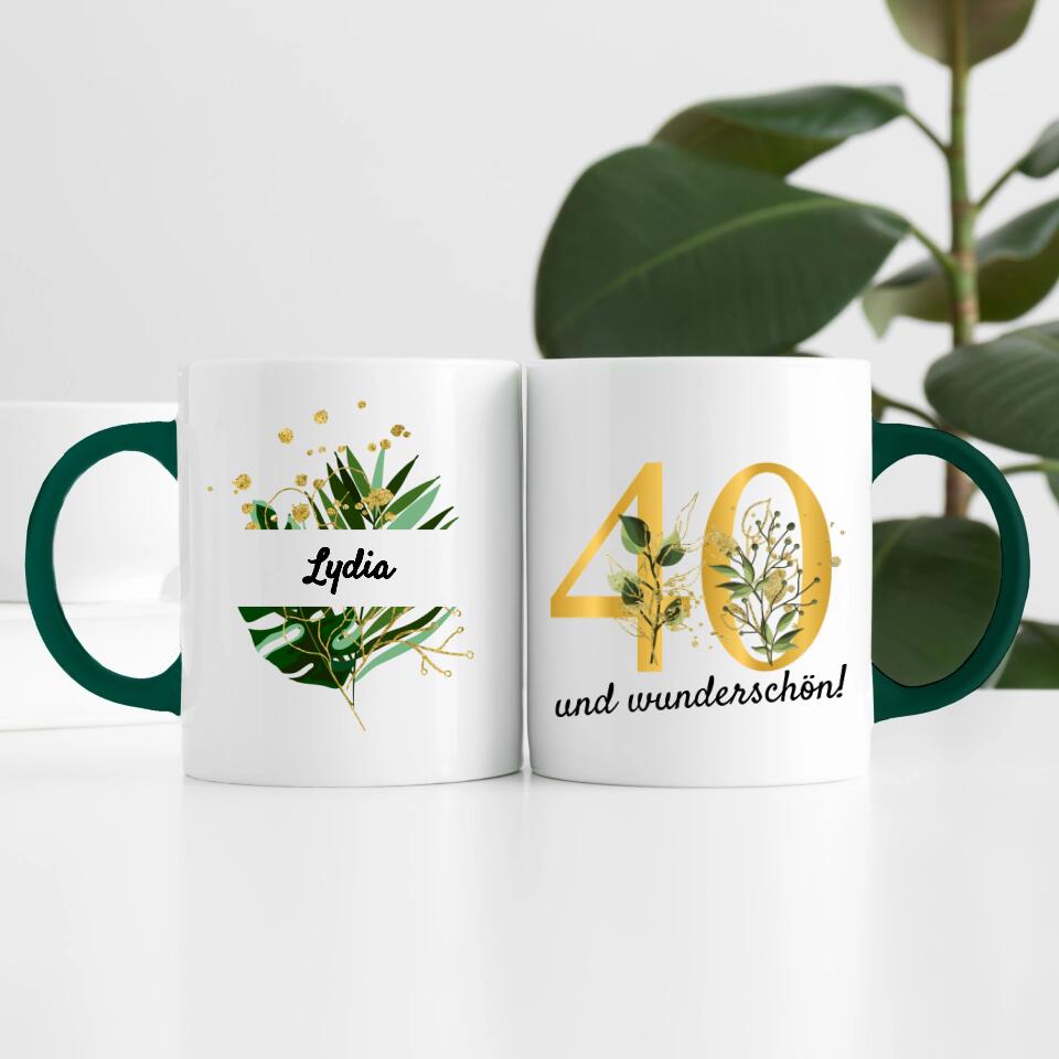 "Edel & Floral" Geburtstag | Personalisierte Tasse