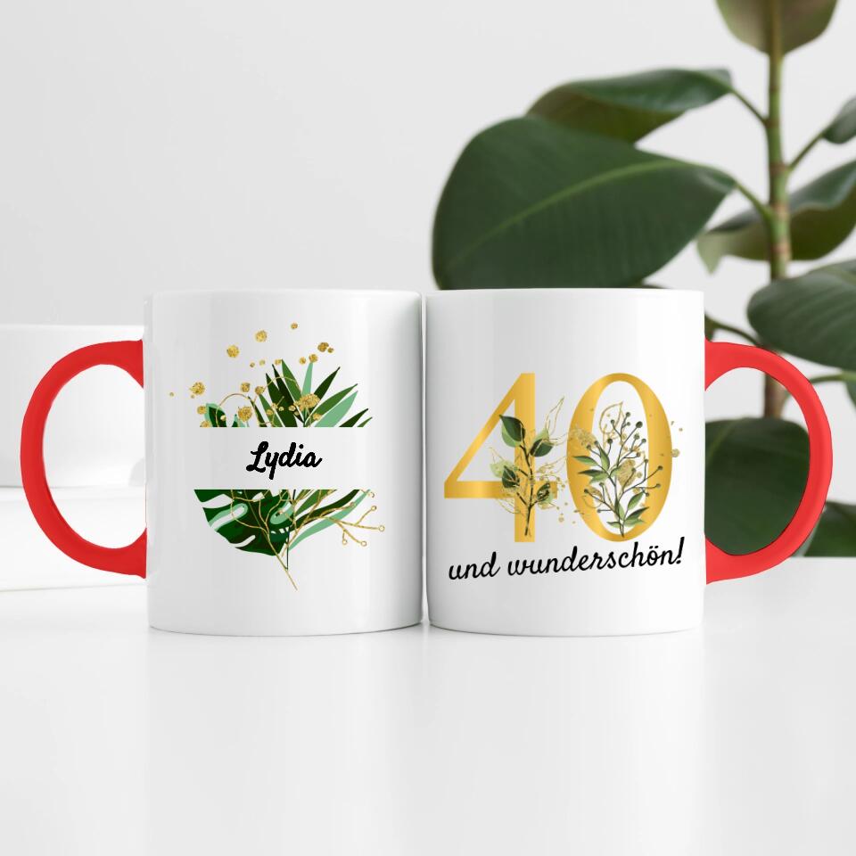 "Edel & Floral" Geburtstag | Personalisierte Tasse