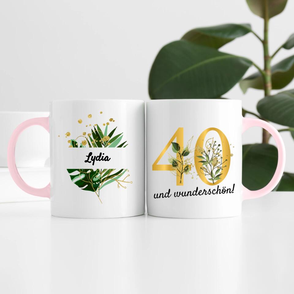 "Edel & Floral" Geburtstag | Personalisierte Tasse