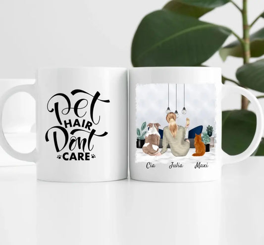Tierliebe (bis zu 3 Tieren) | Personalisierte Tasse