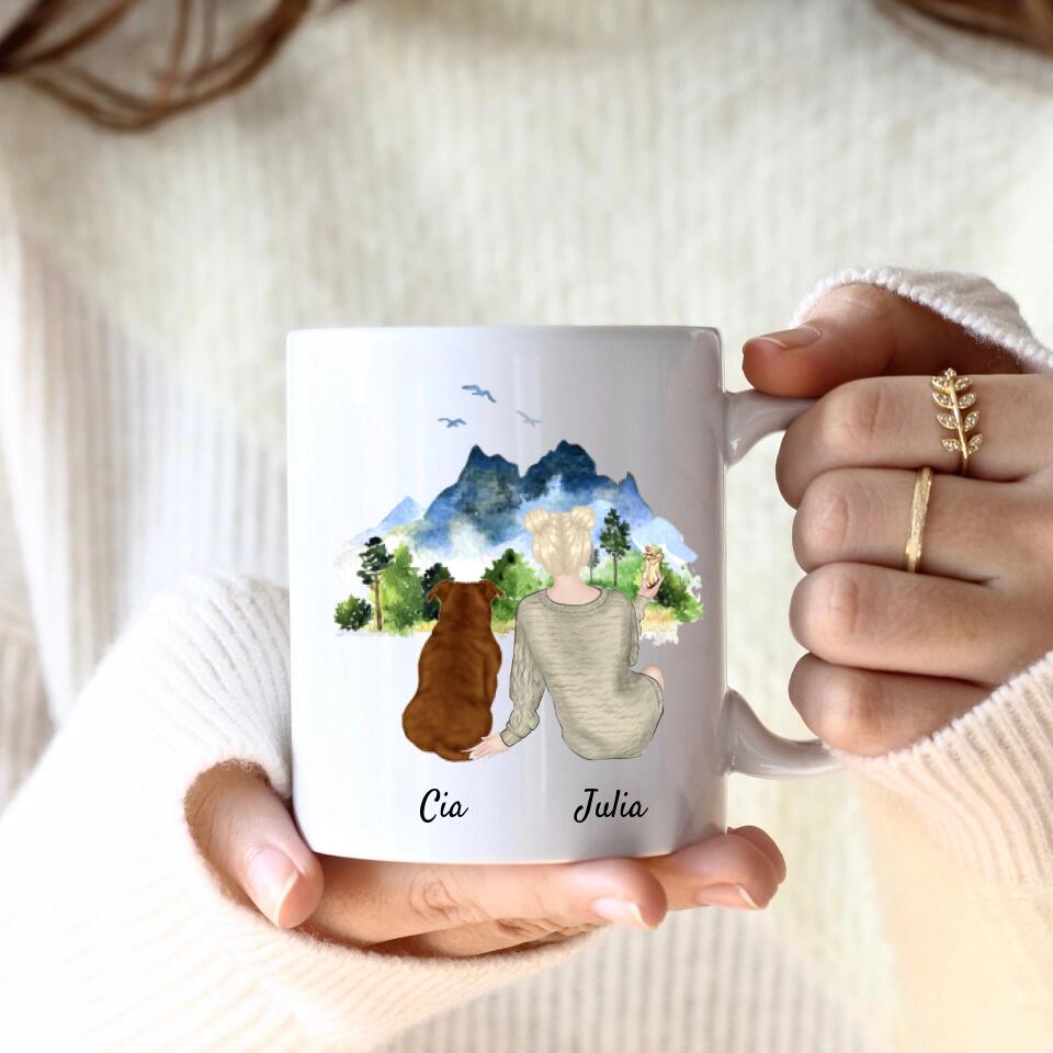 Tierliebe (bis zu 3 Tieren) | Personalisierte Tasse