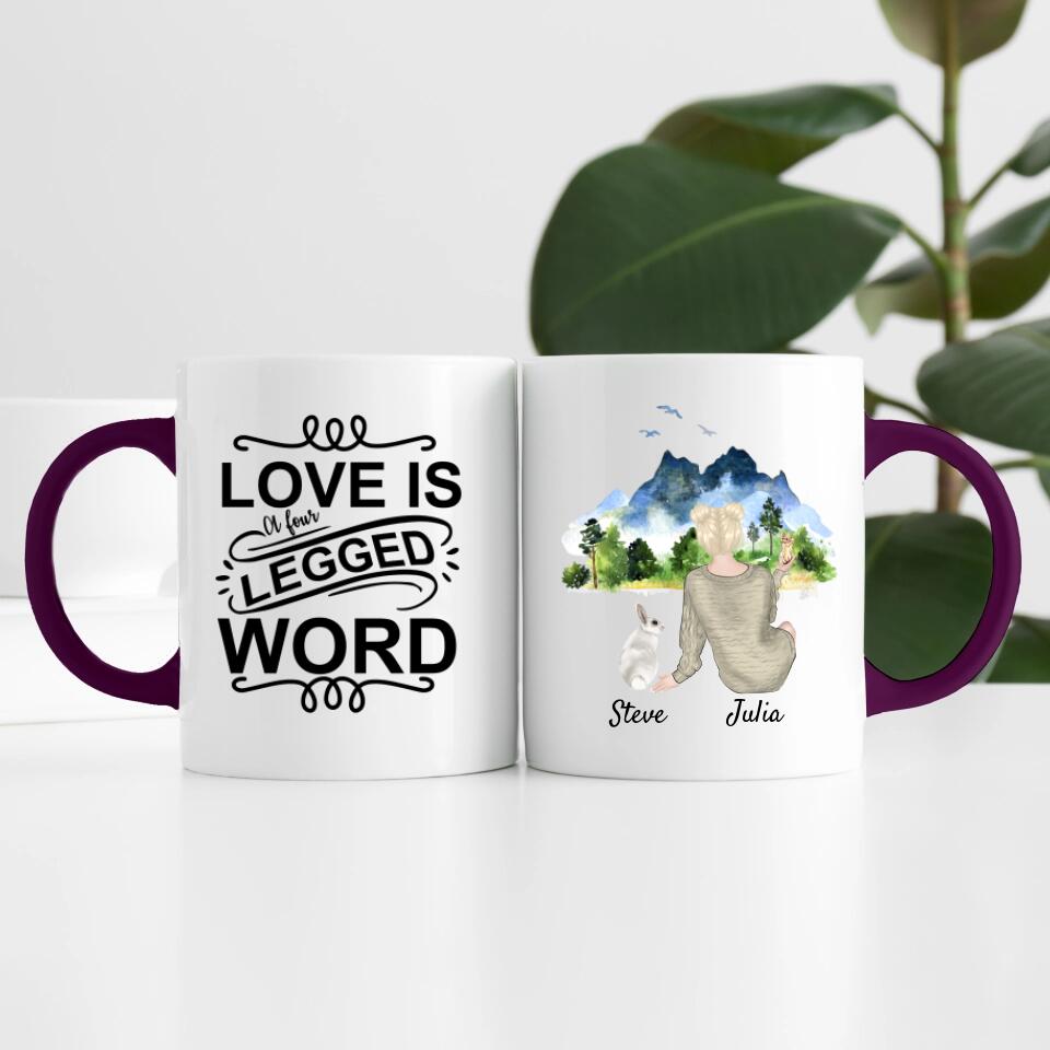 Hasenliebe (bis zu 3 Hasen) | Personalisierte Tasse